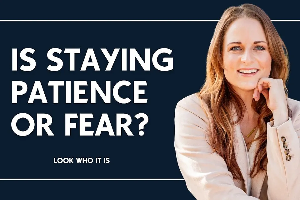 Nicole Roundy beside text reading “Is staying patience or fear?” for Look Who It Is
